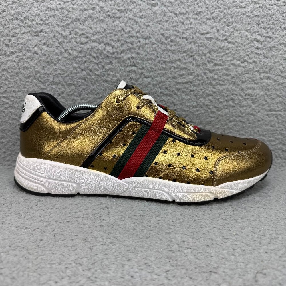 Gucci Mark Ronson Womens 10.5 / EU 40.5 Shoes Gold Icon Temporary Sneakers Italy - Picture 3 of 12